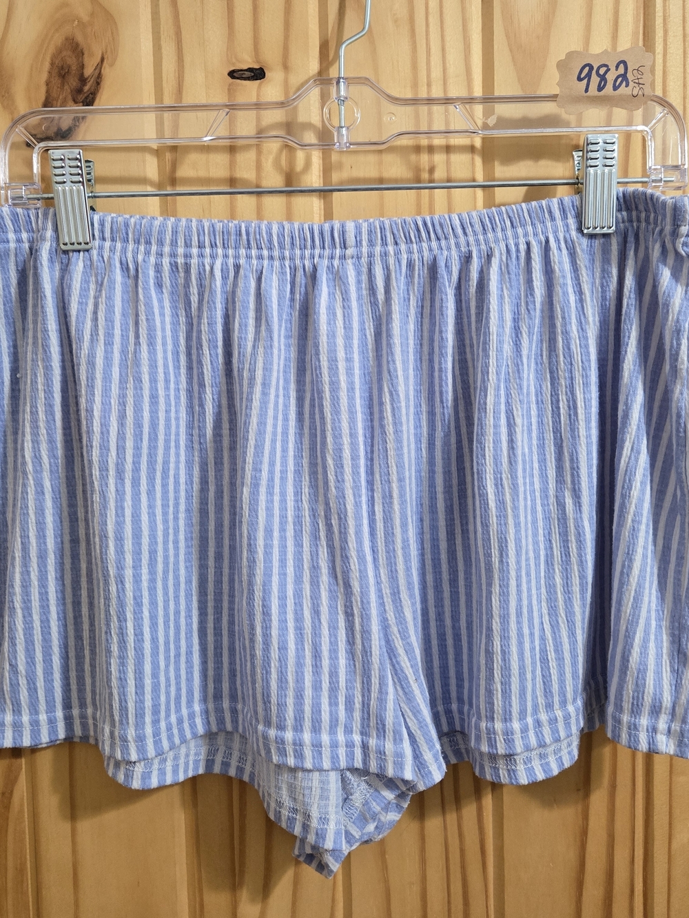 Laura Ashley Blue & White Striped High-Waist PJ Shorts